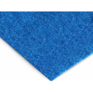 Blauer Primaflor Rasenteppich Park, 1,33x4m, ideal für Balkon und Terrasse.