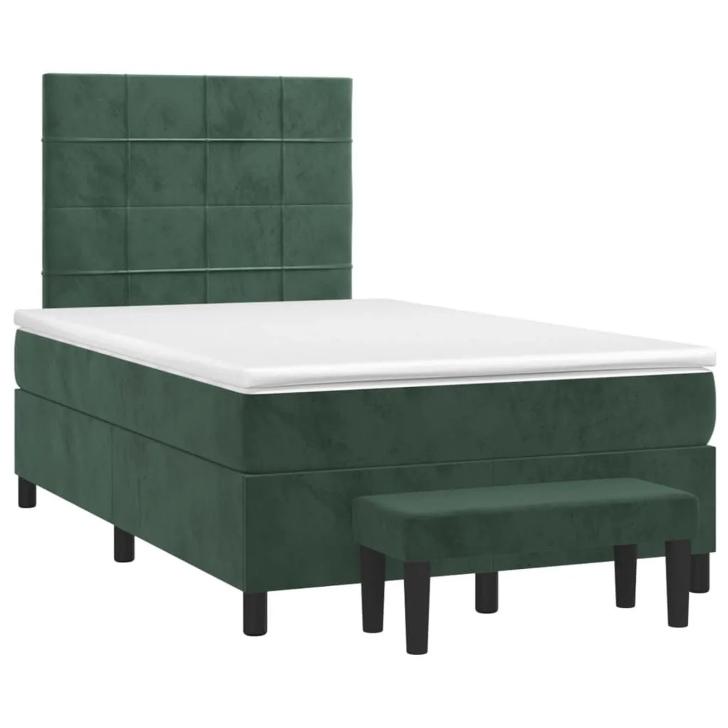 vidaXL Boxspringbett mit Matratze Dunkelgrün 120x200 cm Samt 3137836 günstig online kaufen