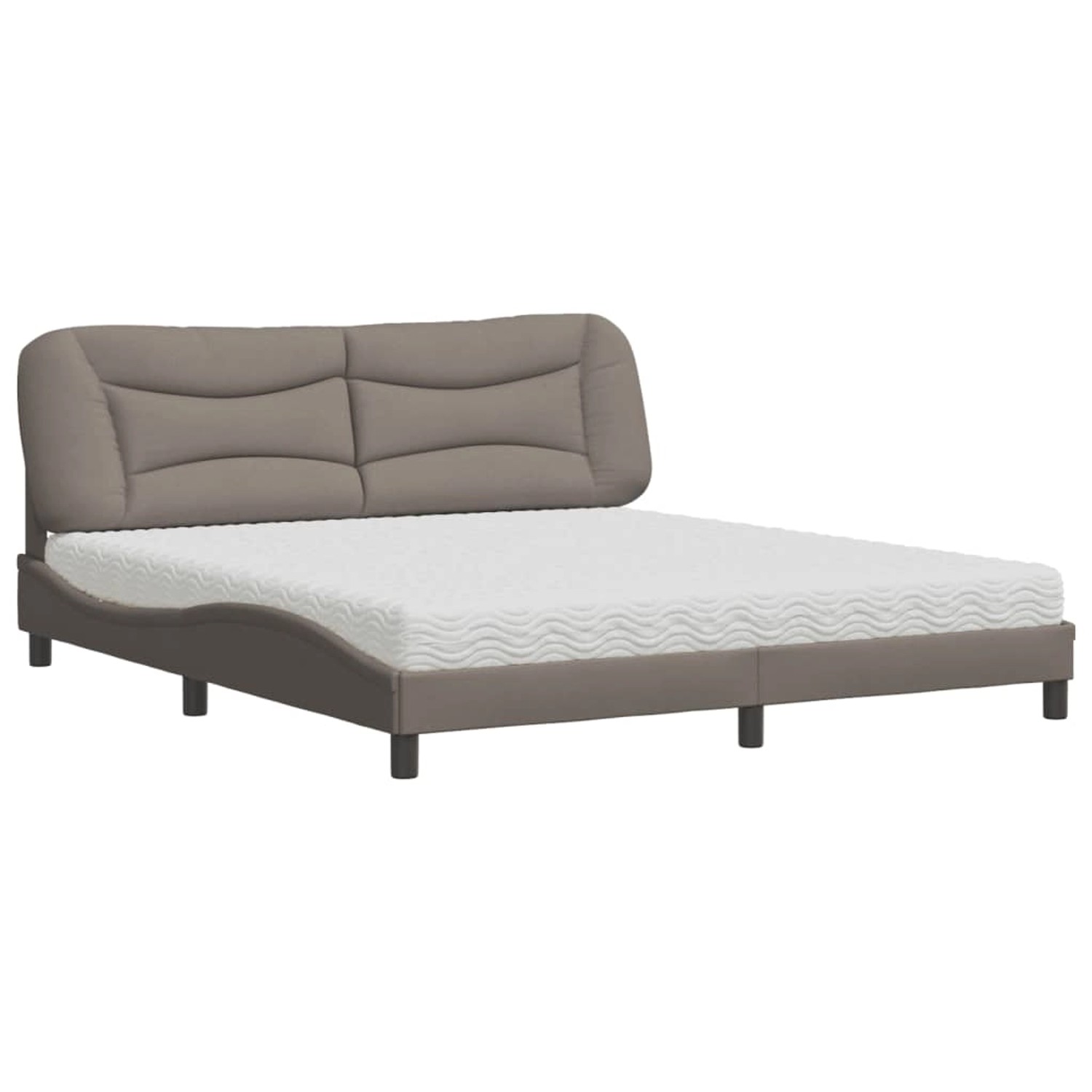 Thumbnail - vidaXL Bett mit Matratze Taupe 180x200 cm Stoff Modell 12008166