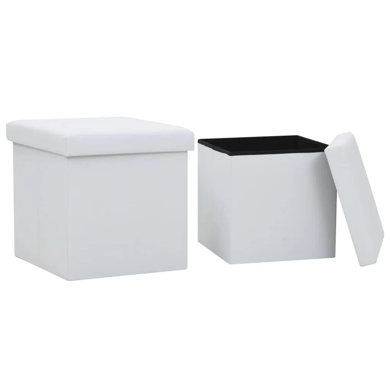 vidaXL Hocker mit Stauraum 2 Stk Weiß Kunstleder 247084
