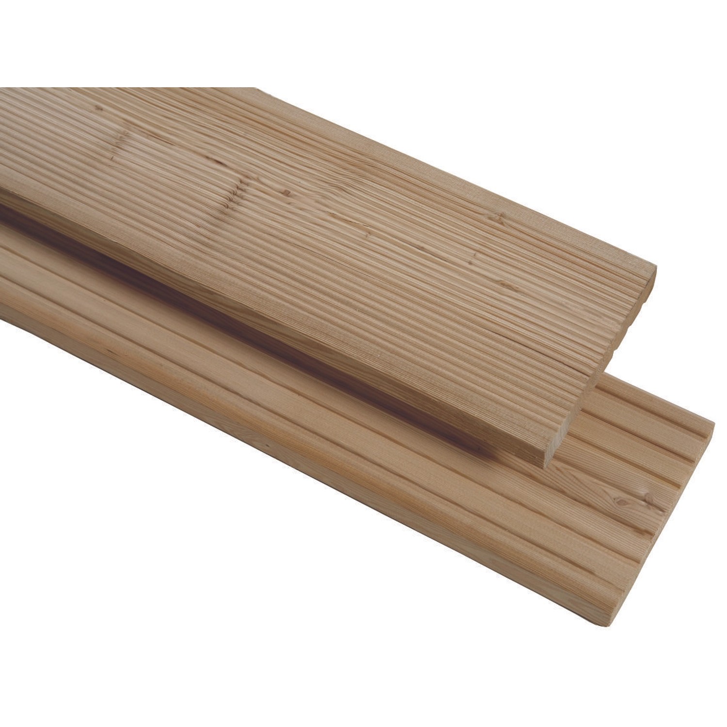 GartenLand Holz Terrassendiele 27 x 144 x 4270 mm Kanadische Lärche PEFC Massivprofil Genutet und Geriffelt