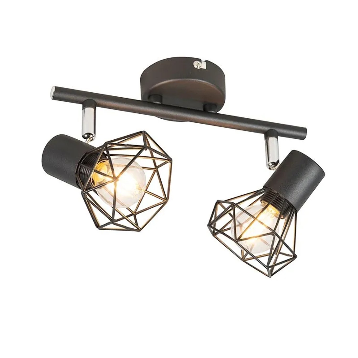 QAZQA Art Deco Spot Schwarz Schwenk  und Neigbar Mosh 2