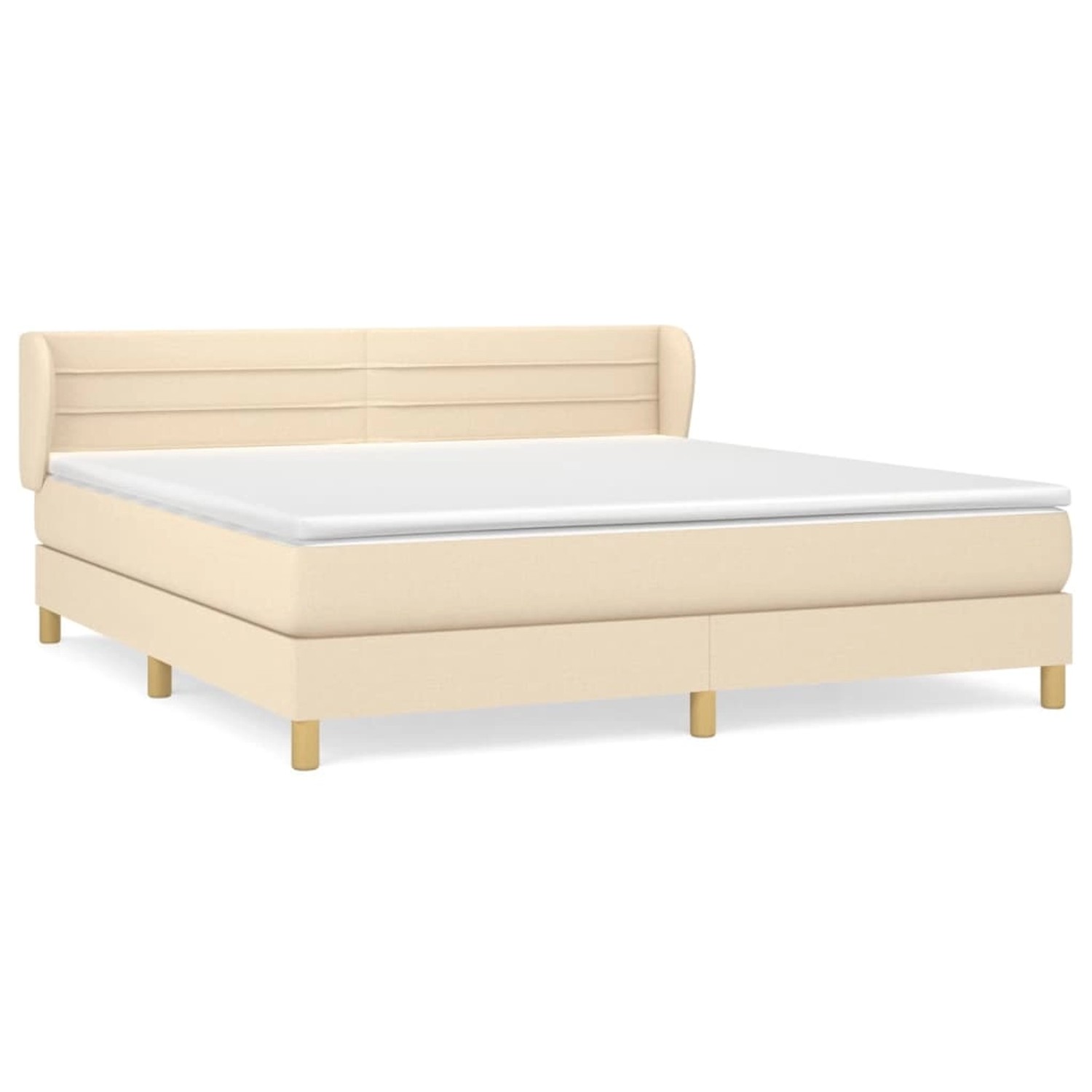 vidaXL Boxspringbett mit Matratze Creme 180x200 cm Stoff1378603 günstig online kaufen