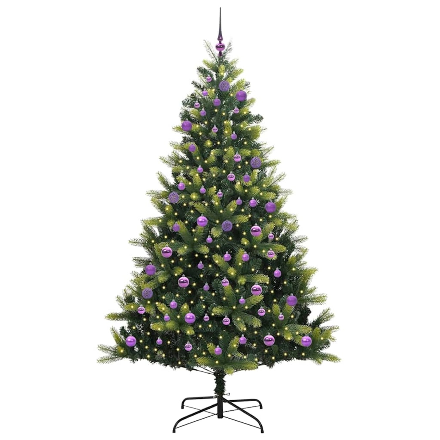 vidaXL Künstlicher Klapp-Weihnachtsbaum mit 300 LEDs Grün 240 cm 3396015