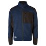 Blaue Hans Schäfer Workwear Strickfleecejacke mit Reißverschluss und Taschen.