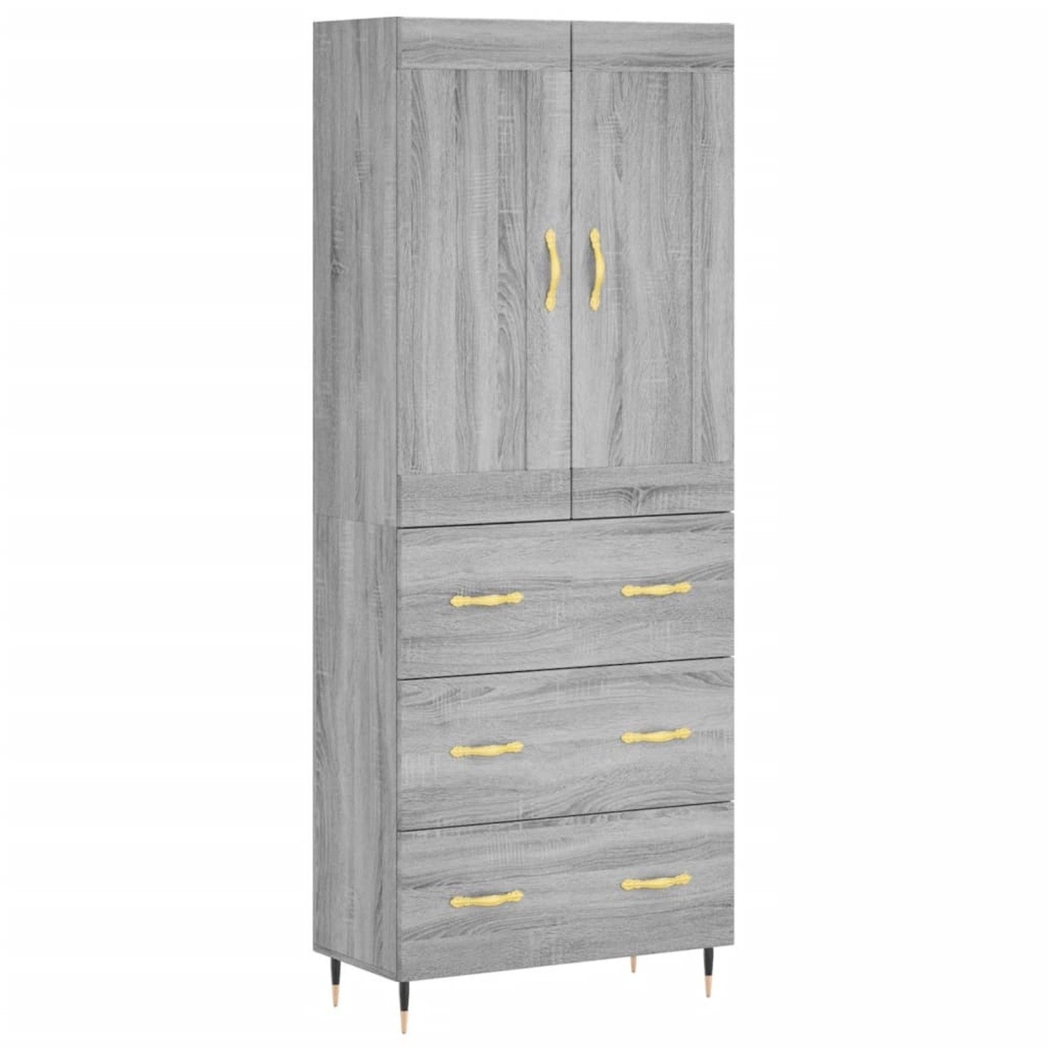 vidaXL Highboard Grau Sonoma 69,5x34x180 cm Holzwerkstoff 3199735 günstig online kaufen