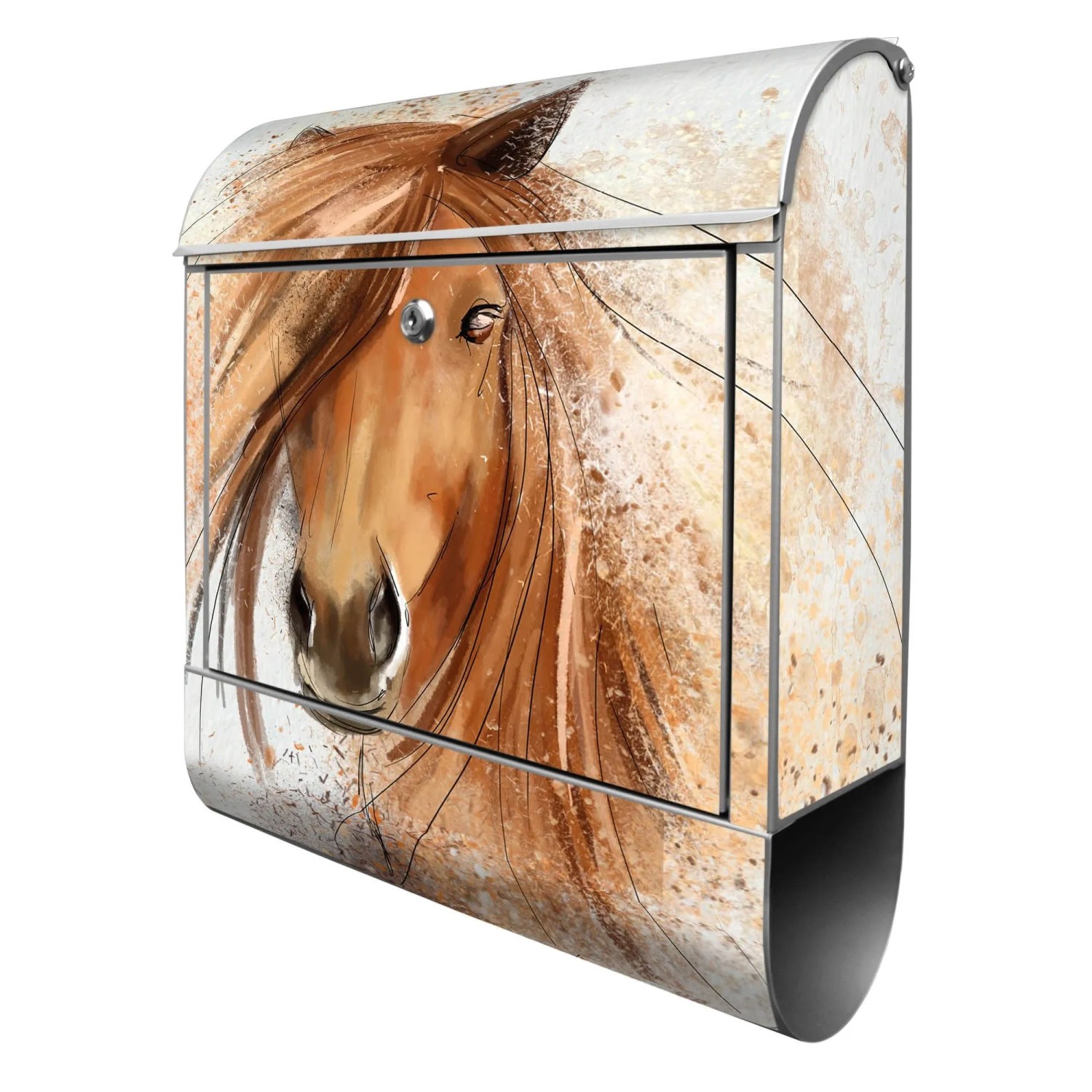 Banjado Design Briefkasten Silber Pulverbeschichtet 39x47x14cm 2 Schlüssel günstig online kaufen