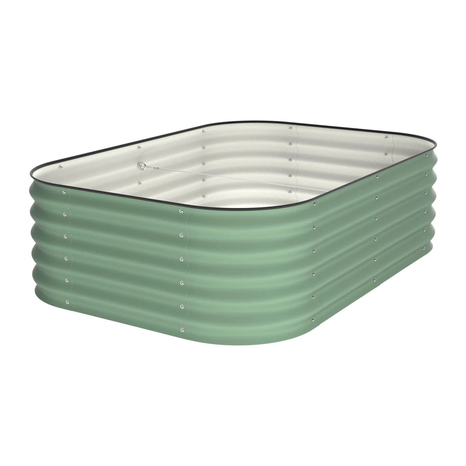 VidaAtHome.de ALVARE Gartenbeet 108 x 155 x 43 cm Waldgrün mit Silber