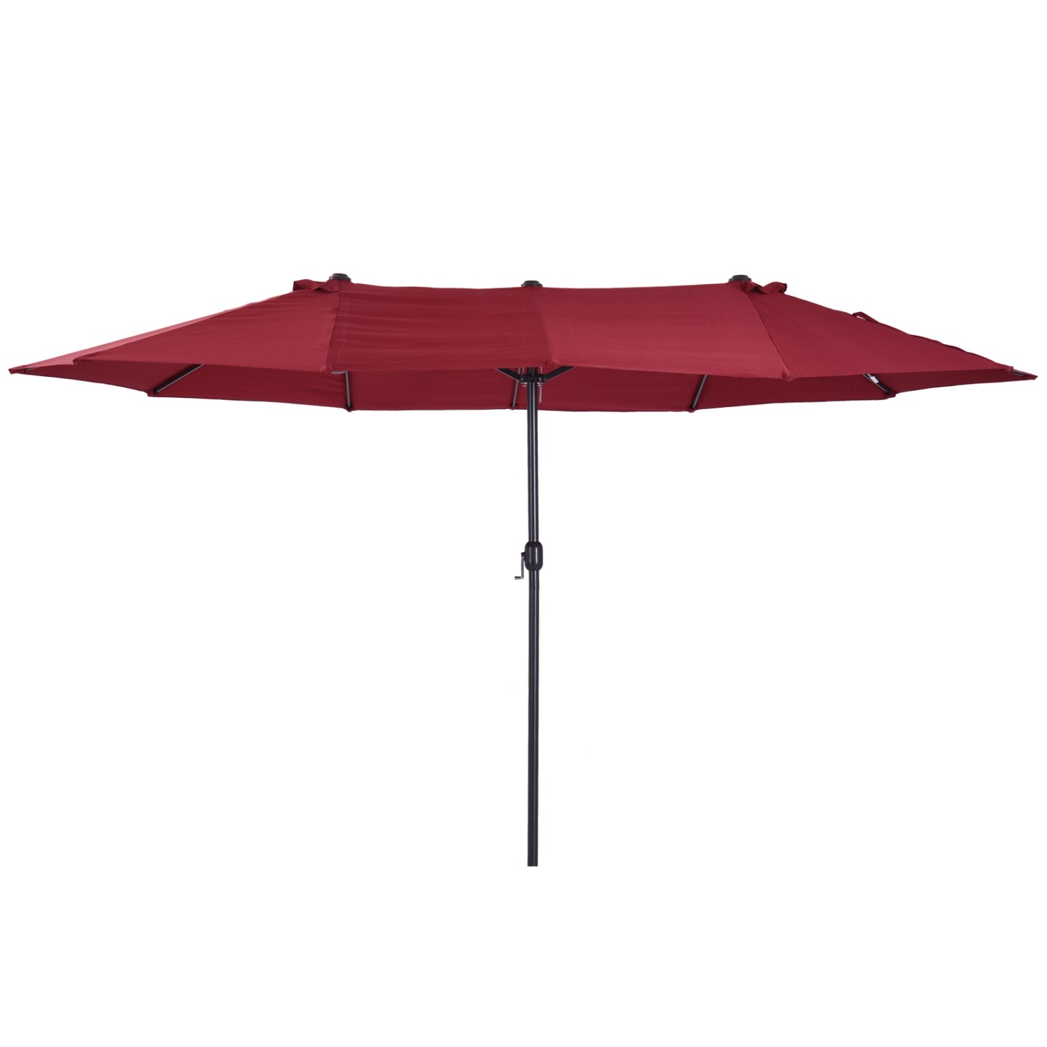 Thumbnail - Outsunny Gartenschirm  Stahl Polyester ABS Weinrot L460 x B270 x H240 cm