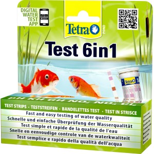 Tetra Pond Wassertest 6in1 für Teichwasserqualität mit Teststreifen.