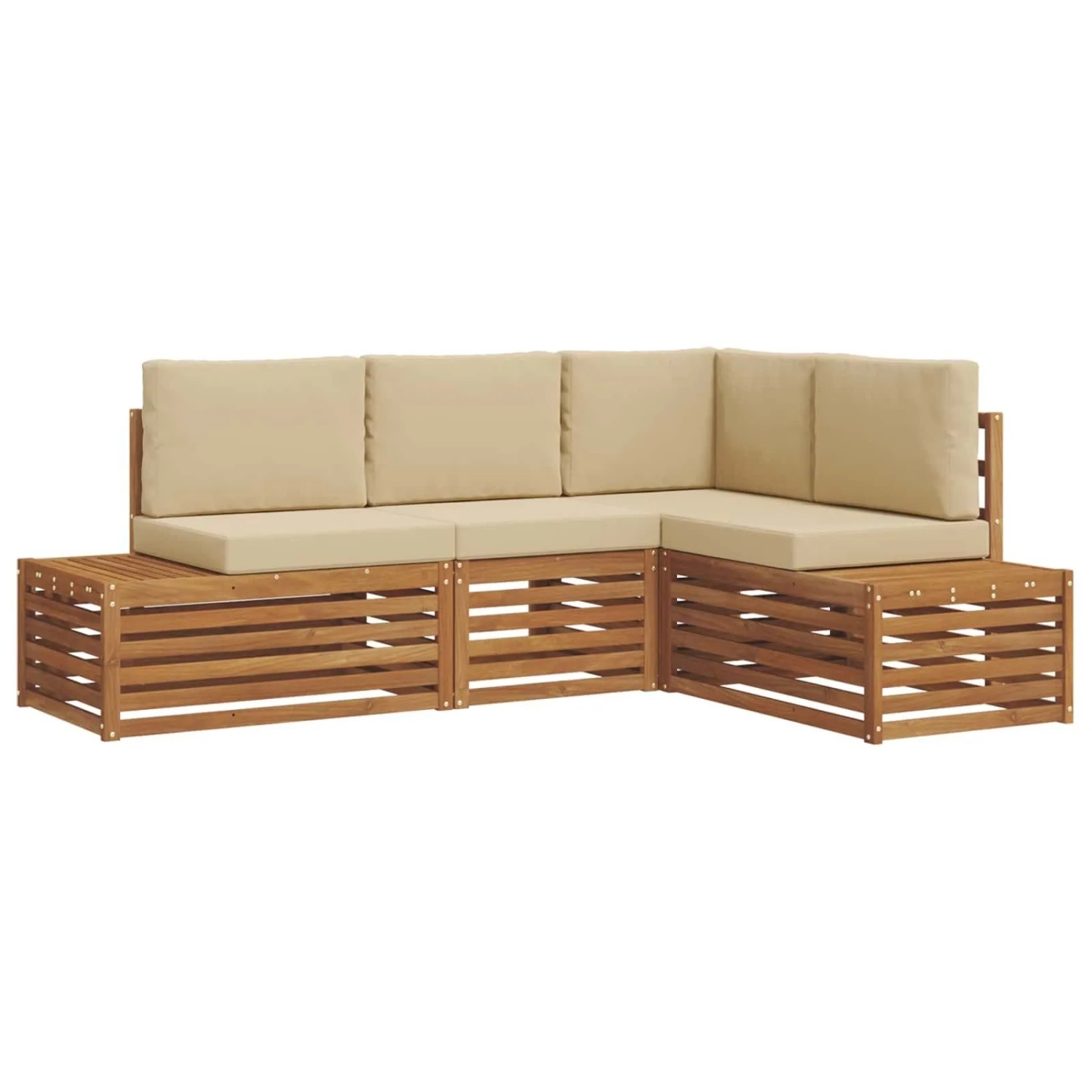 vidaXL Sofagarnituren mit Kissen 4-Tlg Natur und Beige 3375443