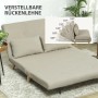Beiges HOMCOM 3-in-1 Schlafsofa mit verstellbarer Rückenlehne und Kissen, als Sofa oder Bett nutzbar.