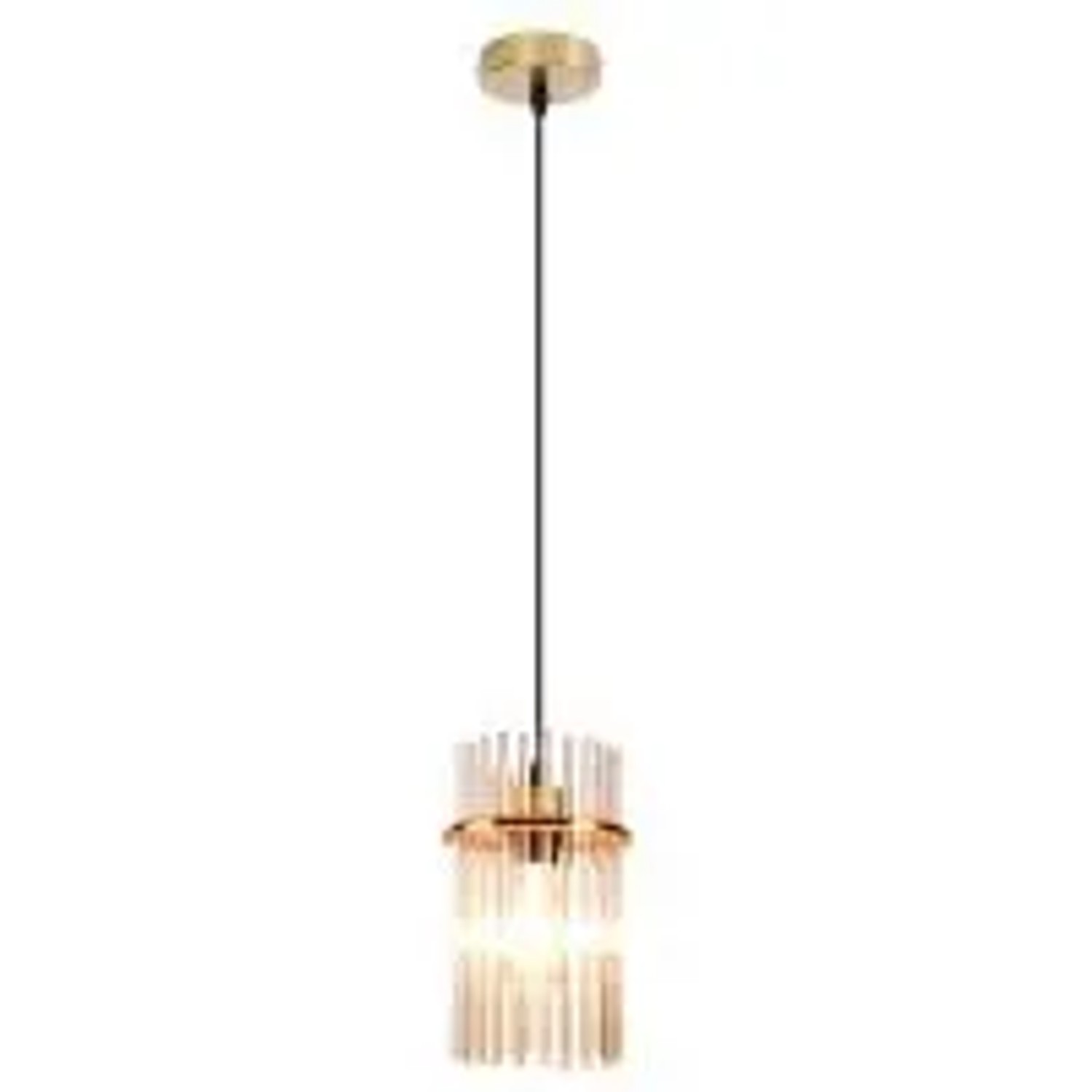 NETTLIFE Esstisch-Pendelleuchte 1-flammig E27 16 CM Glas Goldfarben Ideal Fürs Schlafzimmer Ohne Leuchtmittel