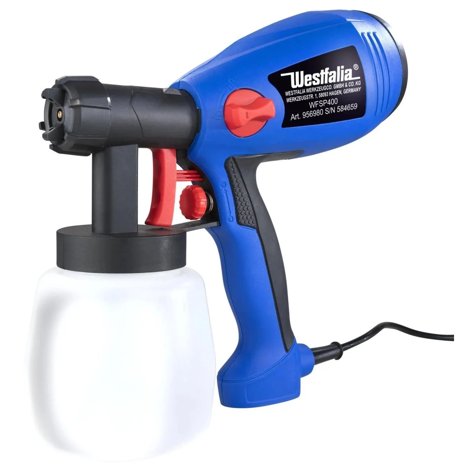 Westfalia Farbspritzpistole WFSP400 400 Watt Blau Kunststoff