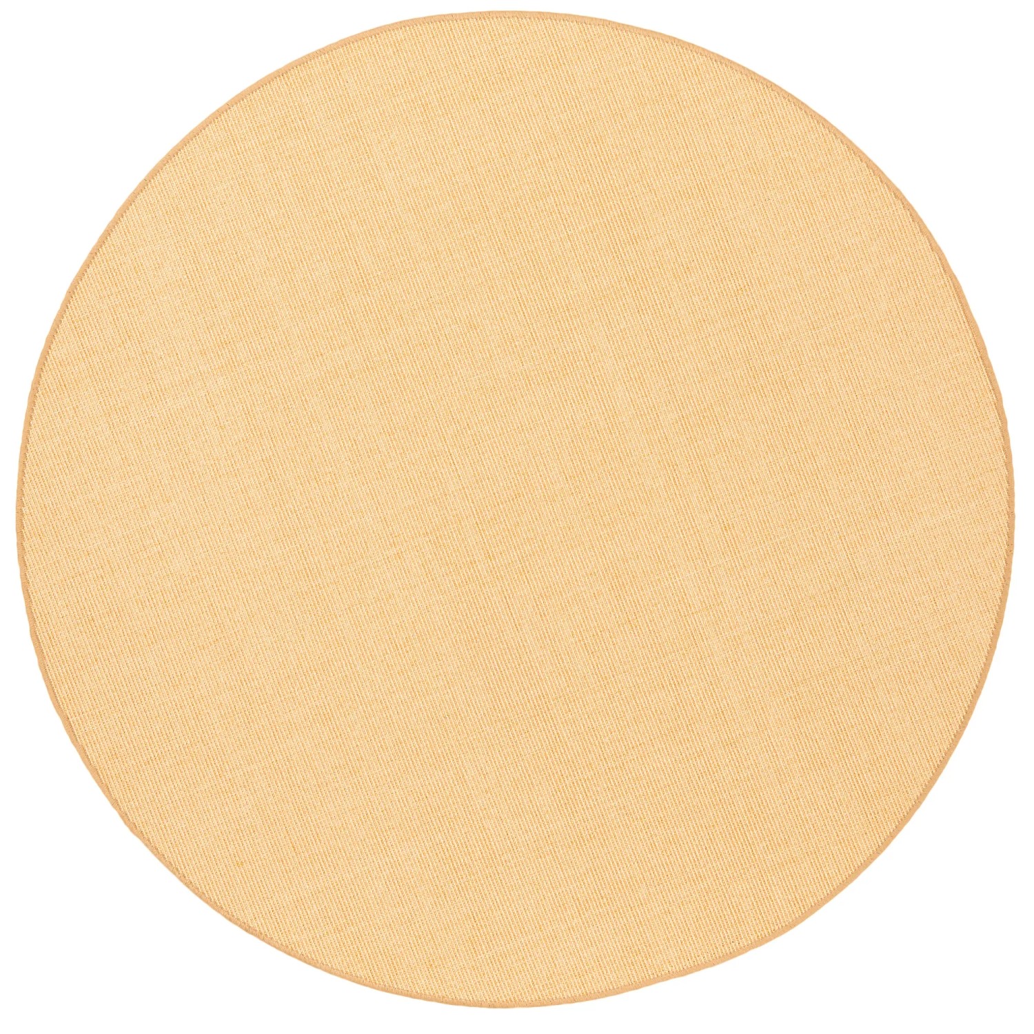 Runder, honigfarbener Snapstyle Sisal Teppich Natur, 160x160 cm. Kurzflorteppich.