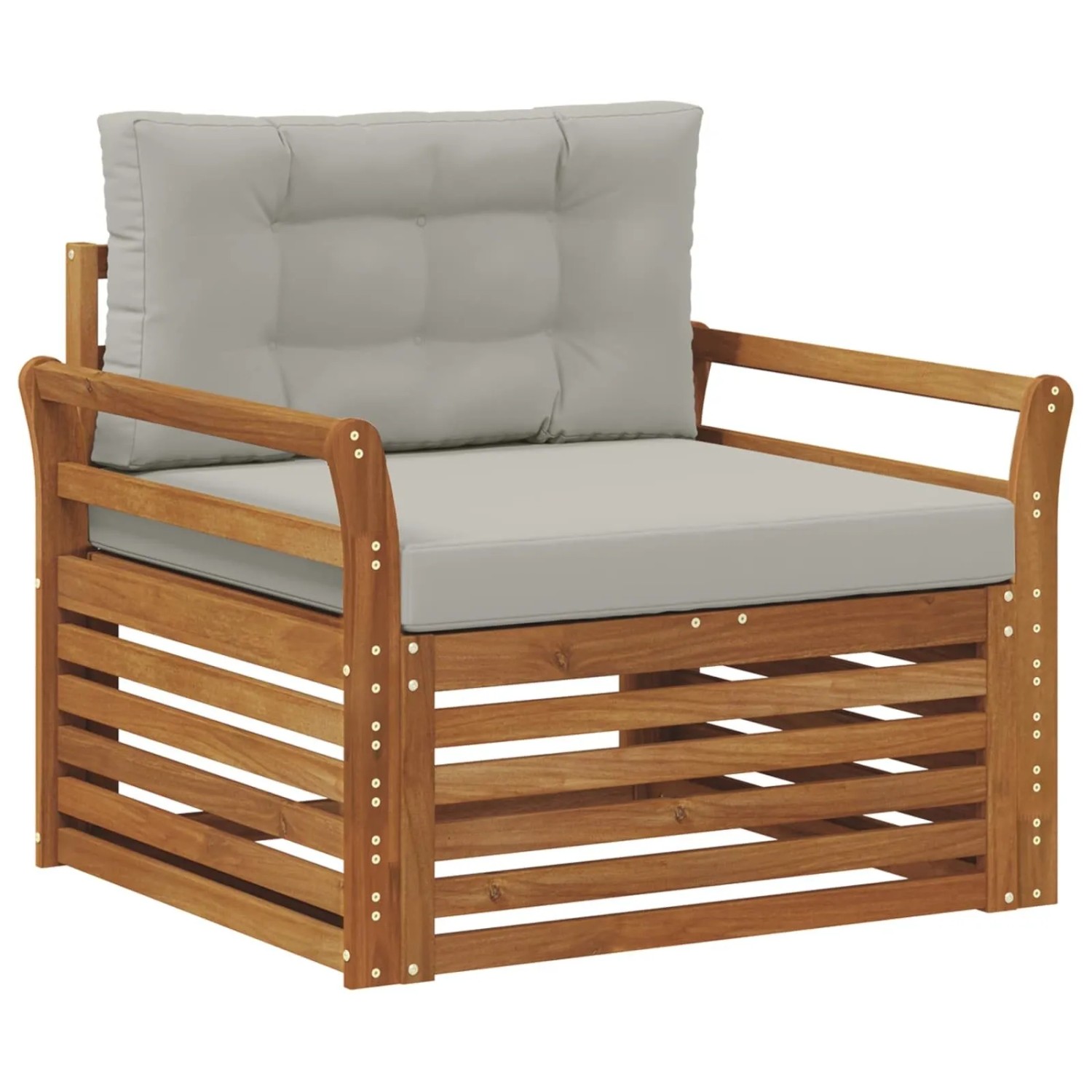 vidaXL Outdoor-Sofagarnitur Massives Akazienholz und Polyester Natur 3436396