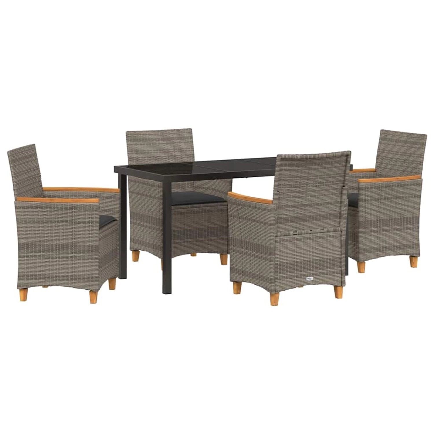 vidaXL Garten Essgruppe 5-Tlg Grau Poly Rattan 3381095 günstig online kaufen