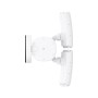 Eufy Flutlichtkamera E340, weiße Kameraüberwachung mit zwei LED-Flutlichtern, seitliche Ansicht.