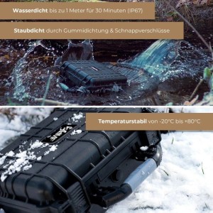 HMF ODK100 Outdoor Foto Kamerakoffer Transportkoffer Rasterschaumstoff 27 x 24 x 13 cm