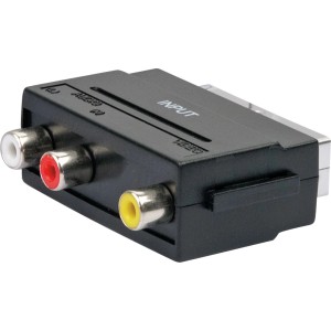 Schwaiger Audio/Video Adapter: Scart- auf Chinch-Adapter in Schwarz zur Signalübertragung.