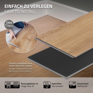 ML-Design Vinylboden Sandbar Eiche Braun, 4,2mm Click-Dielen. Einfache Verlegung des Bodenbelags.