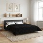 Schwarze vidaXL Sommerdecke (240x260 cm) aus Mikrofaser und Teddy-Fleece auf einem Bett.