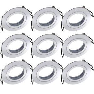 Oktaplex 9er Set Deckeneinbaustrahler Aluminium Lyon Flach für LED-Module Spot Silber Rund