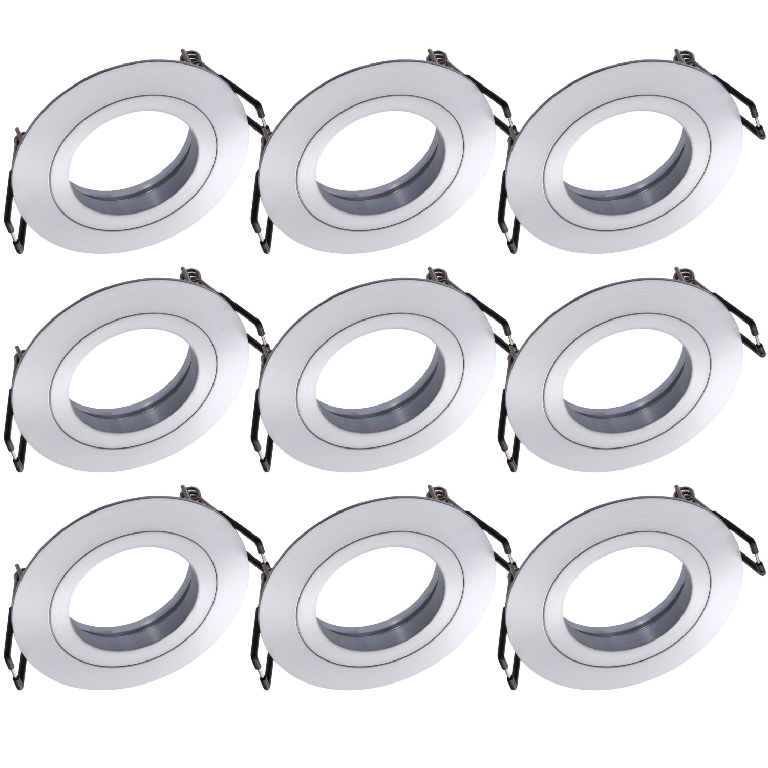 Oktaplex 9er Set Deckeneinbaustrahler Aluminium Lyon Flach für LED-Module S günstig online kaufen