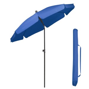 Sekey Balkonschirm 200 cm blau mit Schutzhülle für Garten und Balkon.