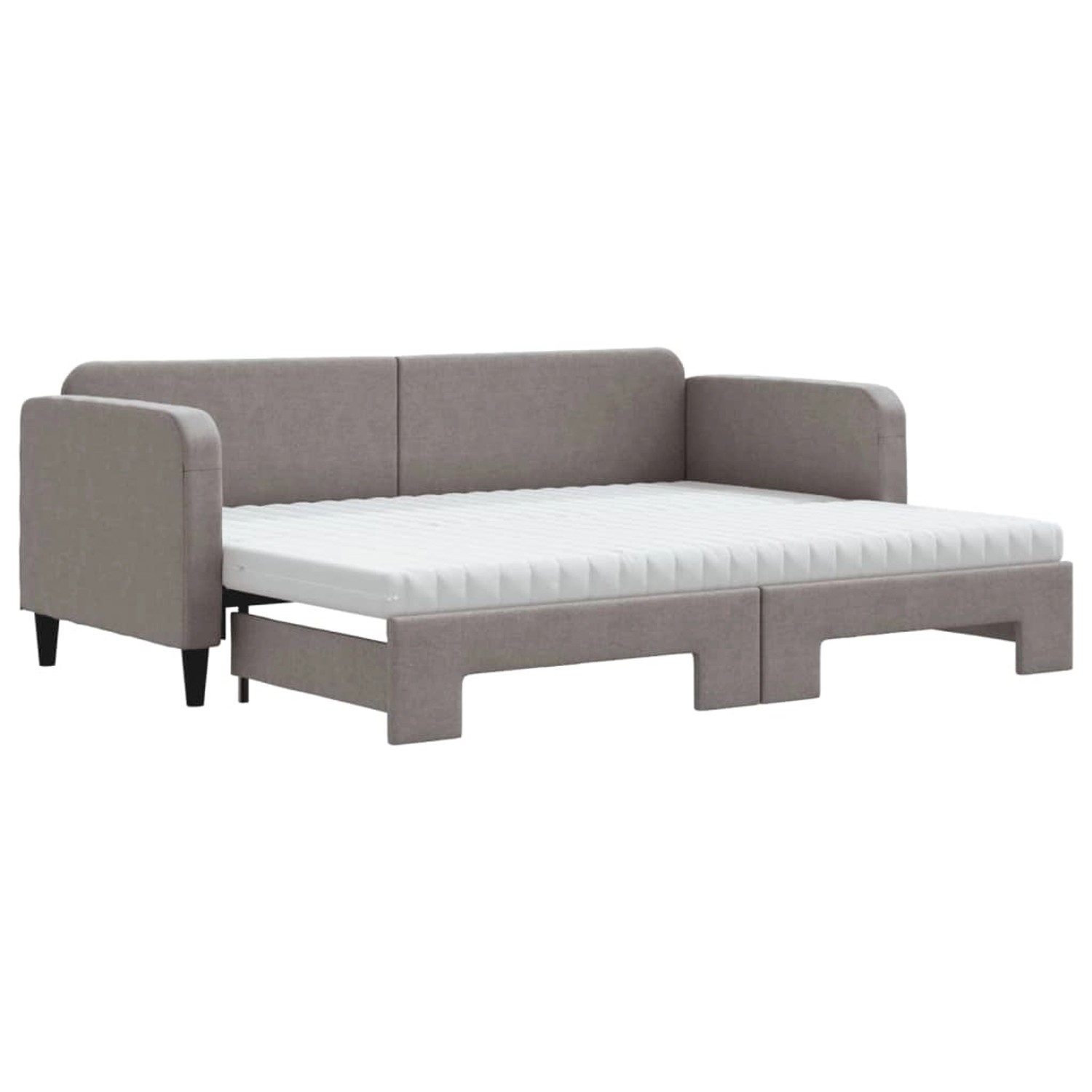 vidaXL Tagesbett Ausziehbar mit Matratzen Taupe 80x200 cm Stoff1897449 günstig online kaufen