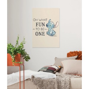 Komar Keilrahmenbild Disney Lilo & Stitch, 40x60cm. Wandbild mit Stitch Motiv für Kinderzimmer.