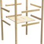 Karibu Kinderspielturm Lotti mit Schaukelanbau Doppel aus Holz, bestehend aus Pfosten und Plattform.