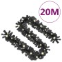 Schwarze 20m vidaXL Weihnachtsgirlande aus PVC mit warmweißen LEDs. Ideal für festliche Dekorationen.