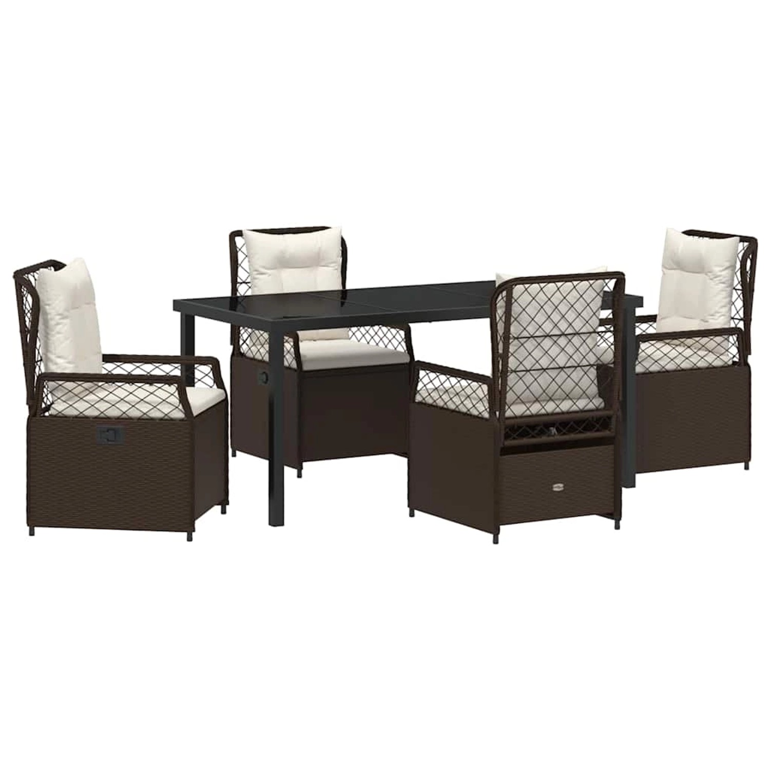 vidaXL Garten Essgruppe 5-Tlg Braun Poly Rattan 3380991 günstig online kaufen
