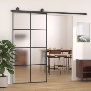 vidaXL Schiebetür mit Beschlag 102,5x205 cm ESG-Glas & Aluminium 3152143