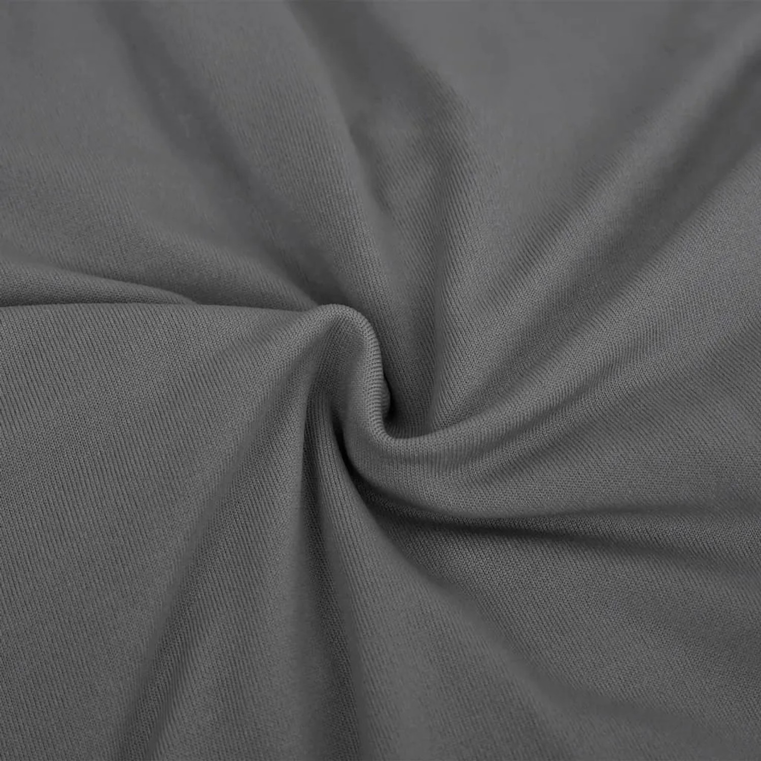Nahaufnahme der anthrazitfarbenen vidaXL Stretch Sofahusse für 4-Sitzer aus Polyester-Jersey.