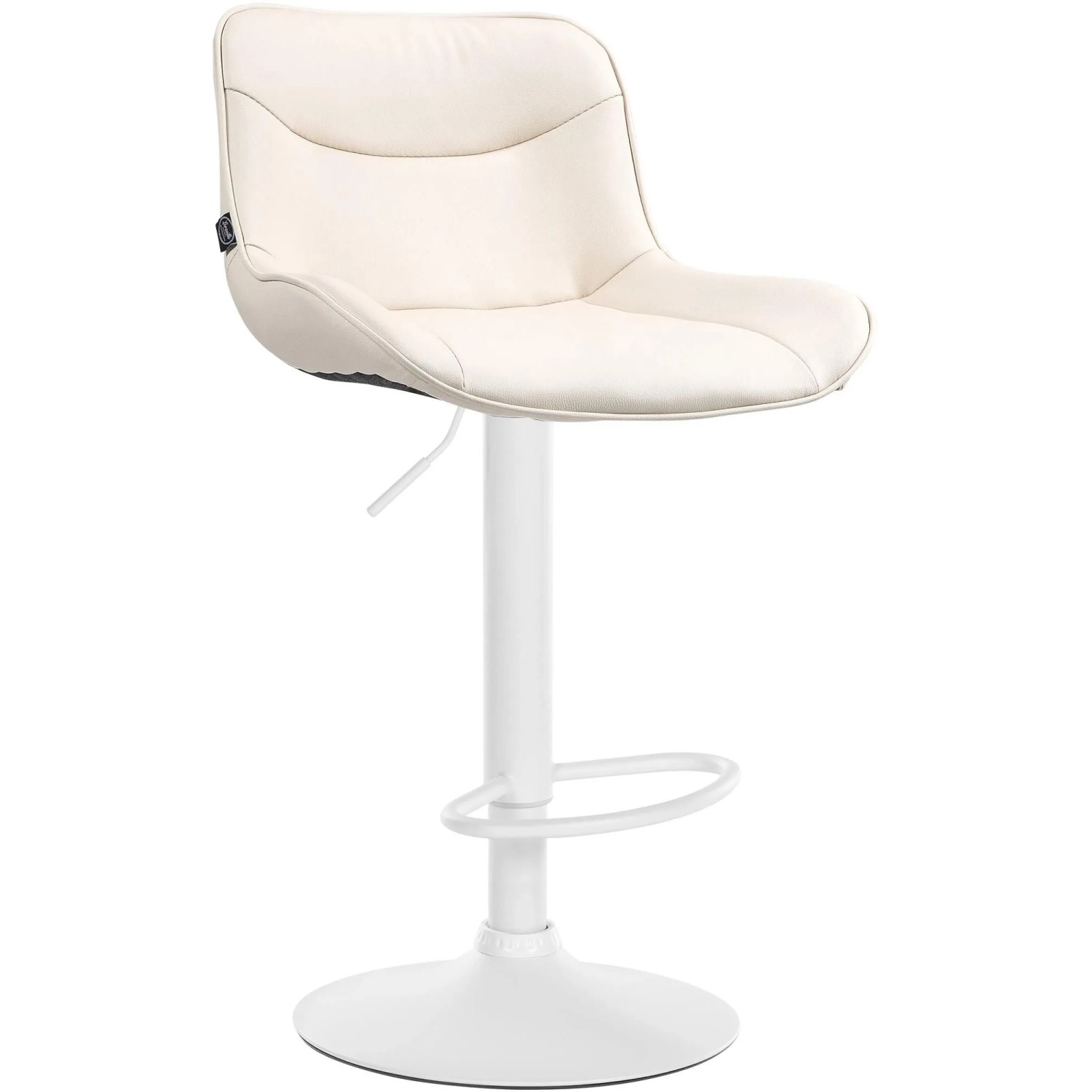 CLP Barhocker Vonore Kunstleder Creme/Weiß
