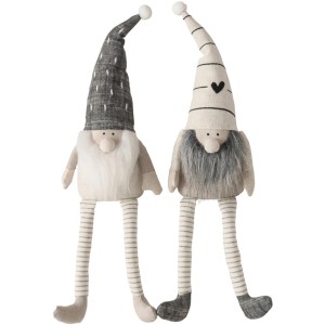 Boltze Kantenhocker Skagen, 2-fach sortiert, Weihnachtsdeko Wichtel mit gestreiften Beinen.