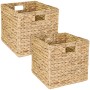 HMF 37240-S2 Aufbewahrungskorb Korb Geflochten Wasserhyazinthe Seegras Kallax 32 x 34 x 32 cm