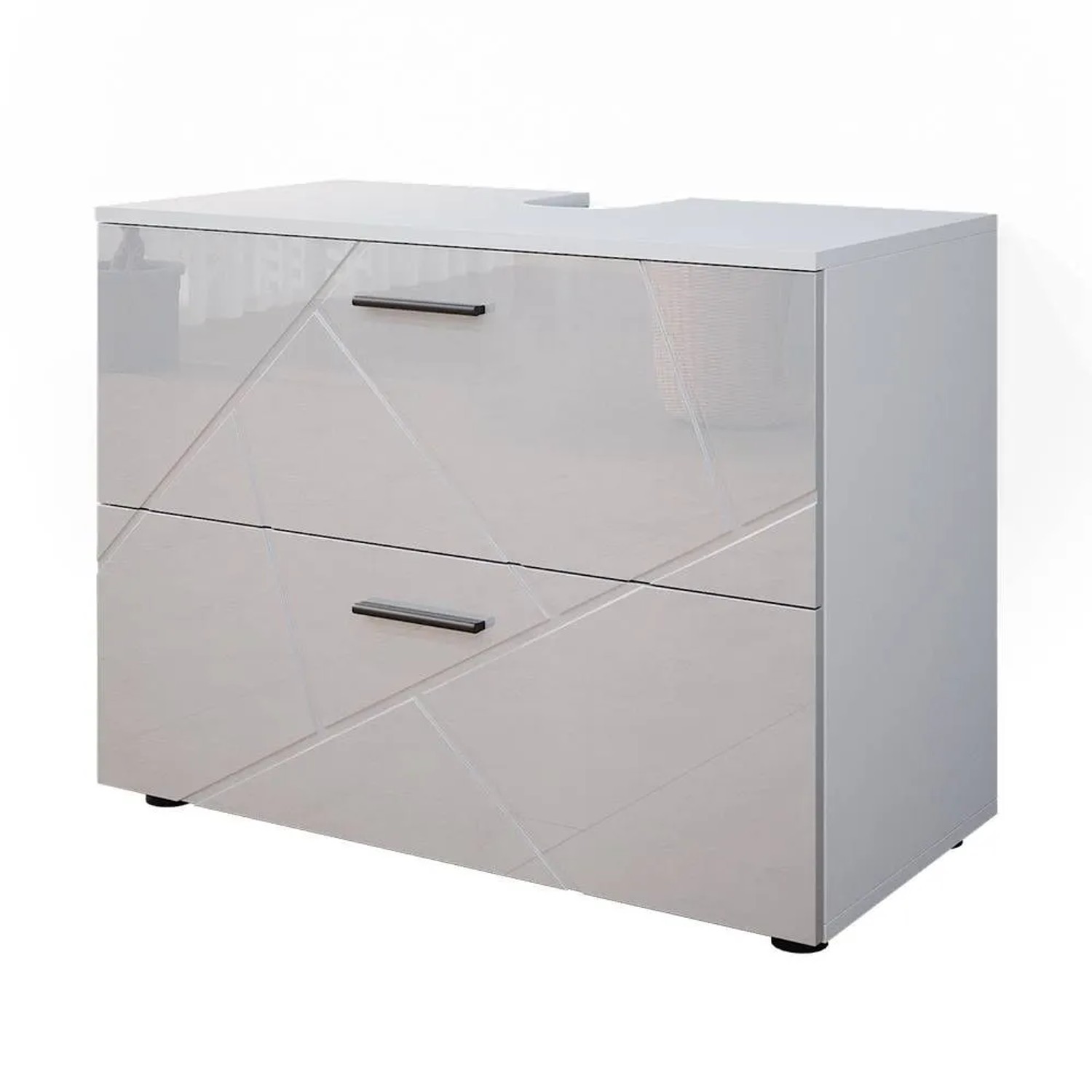 Vicco Waschbeckenunterschrank Irma Weiß Hochglanz 80 x 59