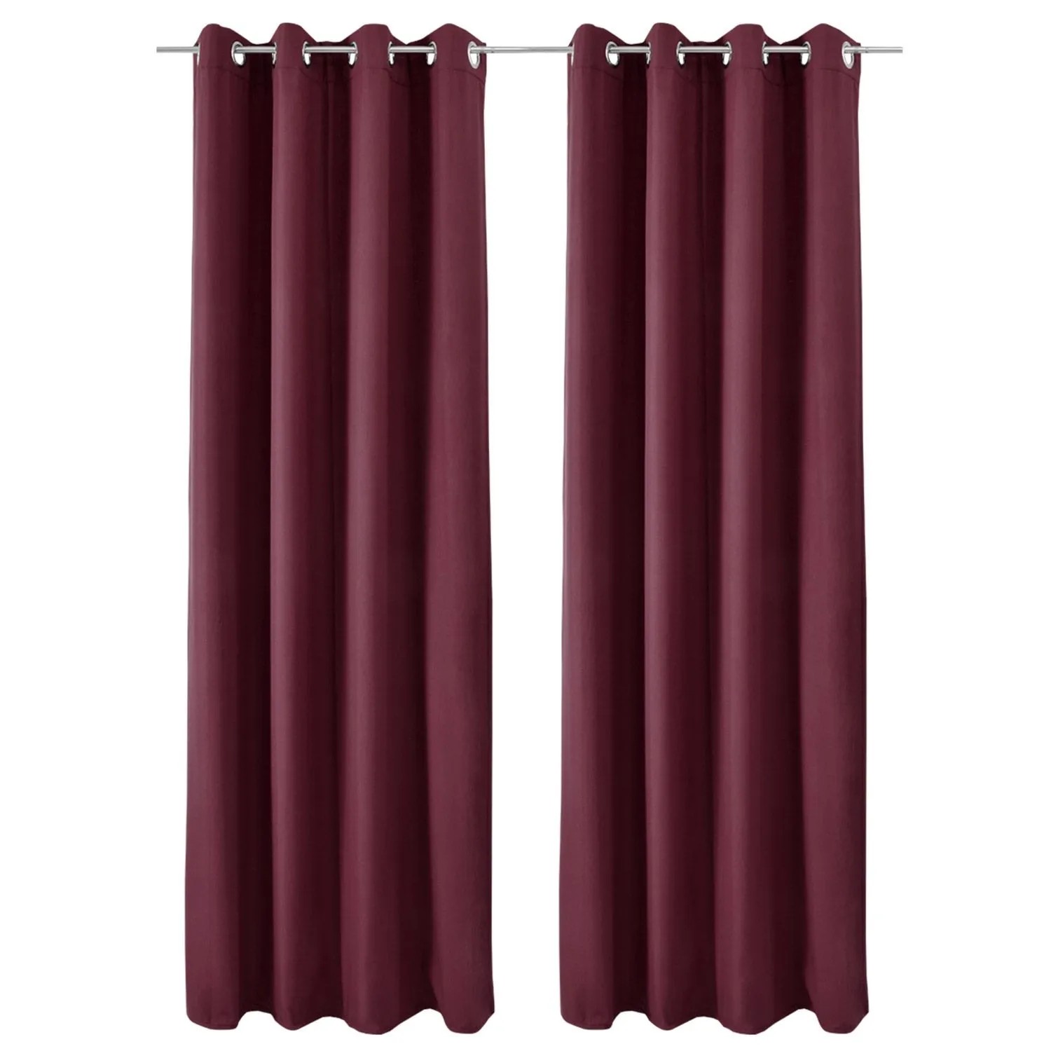 Beautissu Amelie TO Vorhang mit Öse 140x245cm Bordeaux 2tlg