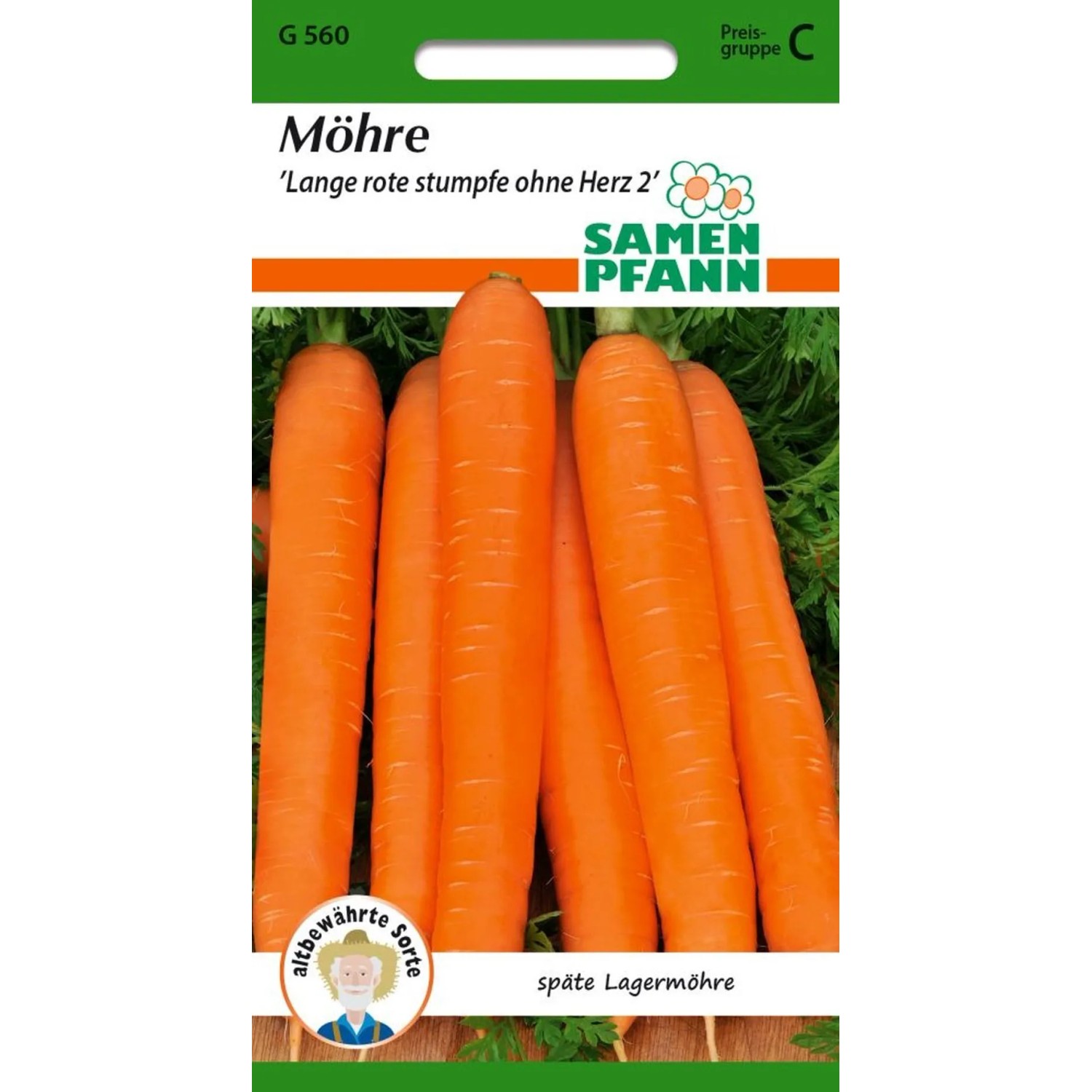 SAMEN PFANN Möhre Lange Rote Stumpfe ohne Herz Kleinpackung
