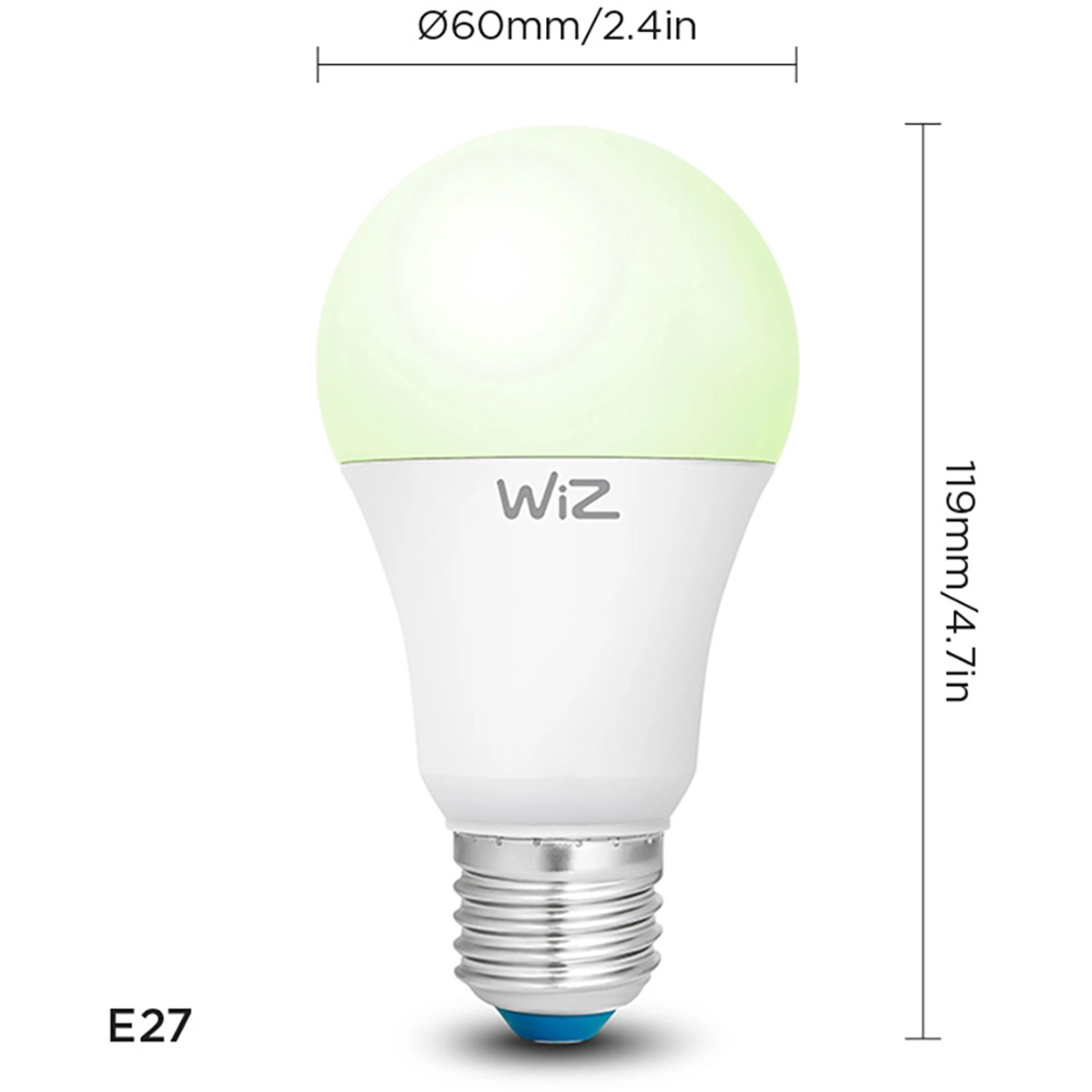 WiZ E27 LED Lampe A60, RGBW, mit Fernbedienung. Smartes Leuchtmittel für stimmungsvolles Licht.