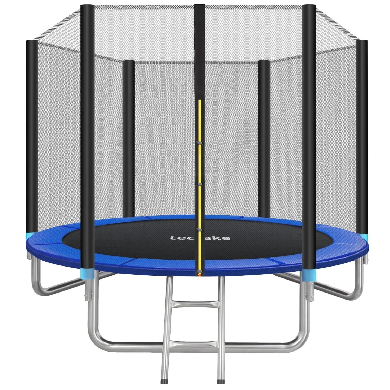 Tectake Trampolin Garfunky   244 cm   Gs Zertifiziert Mit Sicherheitsnetz  244 x 244 x 239 cm Schwarz Blau