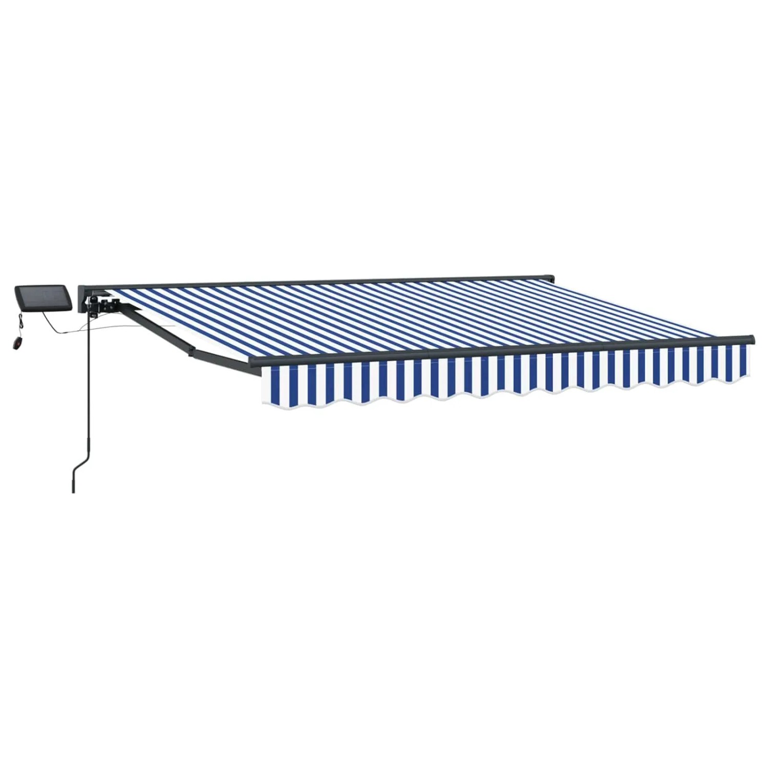 vidaXL Manueller Markisenrahmen mit LEDs Blau und Weiß 3,5 x 2 m 3420762