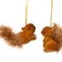 Kaemingk Christbaumschmuck Eichhoernchen Kunststoff 4 cm Braun Beflockt 2er Set