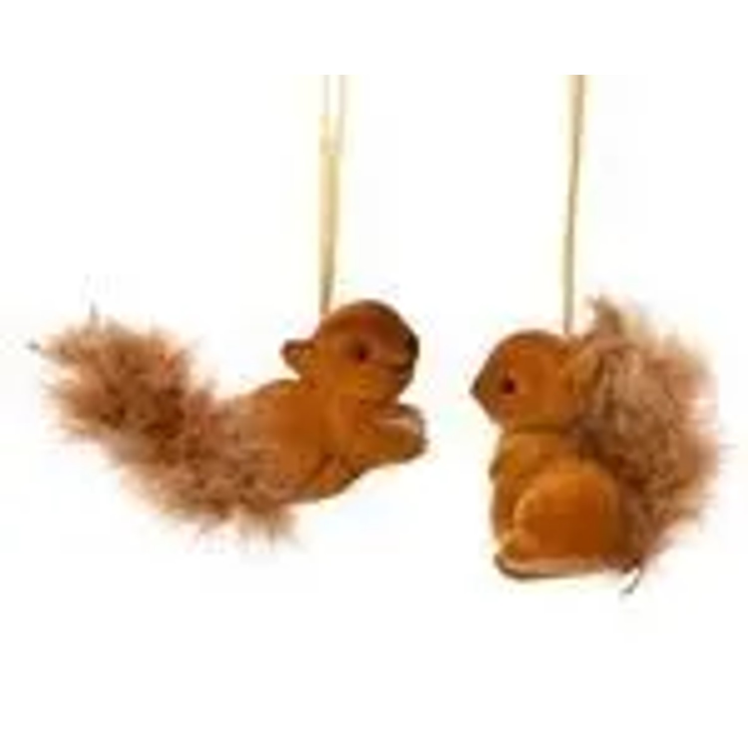 Kaemingk Christbaumschmuck Eichhoernchen Kunststoff 4 cm Braun Beflockt 2er Set