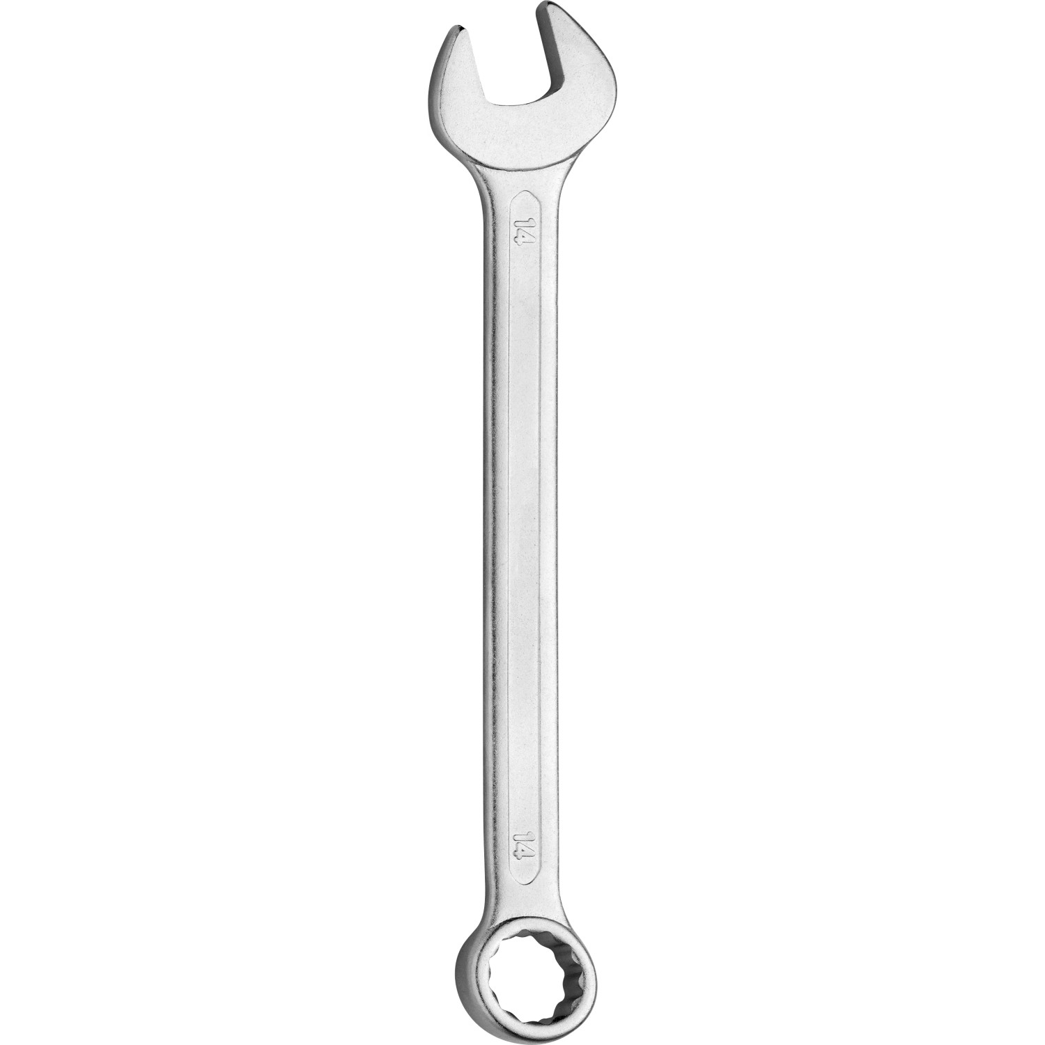 Gabelringschlüssel, 14 mm, aus dem 25-teiligen Schlüssel-Set für Schrauben und Muttern.