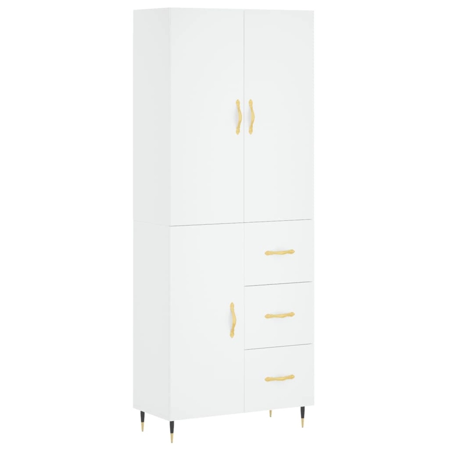 vidaXL Highboard Weiß 69,5x34x180 cm Holzwerkstoff 3195883