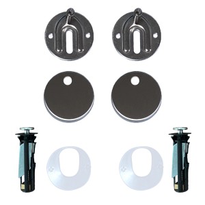 Ersatzscharniere für Domberg WC-Sitz DB3001, Edelstahl, Montage von oben.